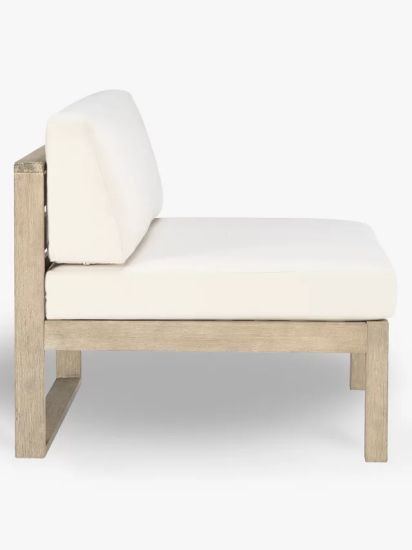 Single Modular Garden Lounge Chair Section,(Eucalyptus Wood), Natural