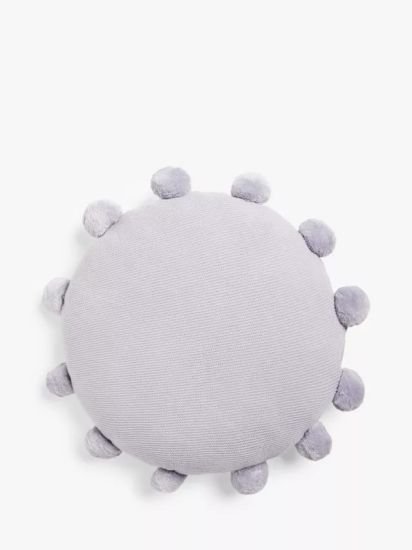 Round Pom Cushion, Lilac
