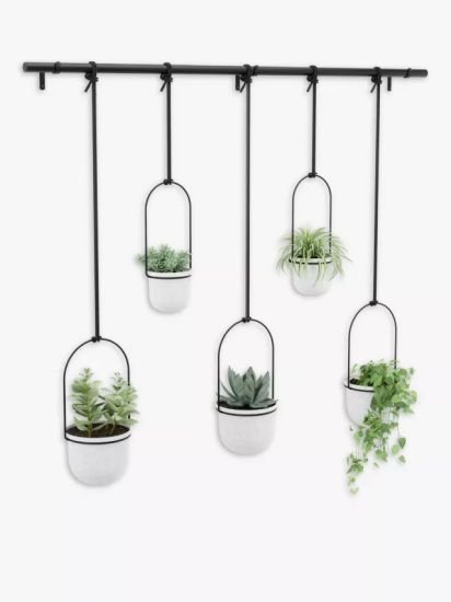 Hanging Planter, 5 Pot, White