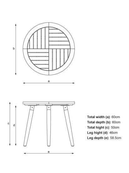 Garden Side Table, (Acacia Wood)