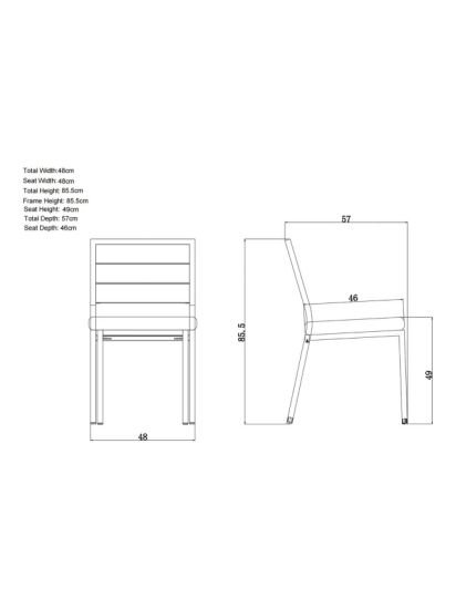 Platform Garden Dining Chair, Set of 2, Grey